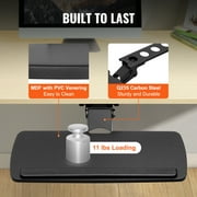 KFFKFF Under Desk Keyboard Tray with Adjustable Height, Flexible Height and Angle, Slide Out Under Desk Large 25x9.8 inch Keyboard Holder, Ideal for Typing at Home or Office Work
