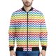 thumbnail image 3 of Chaqueta con estampado geométrico colorido de arcoíris para hombre, sudadera con rayas estampadas en 3D, chaqueta bomber urbana con cremallera, tops y abrigos, 3 of 5