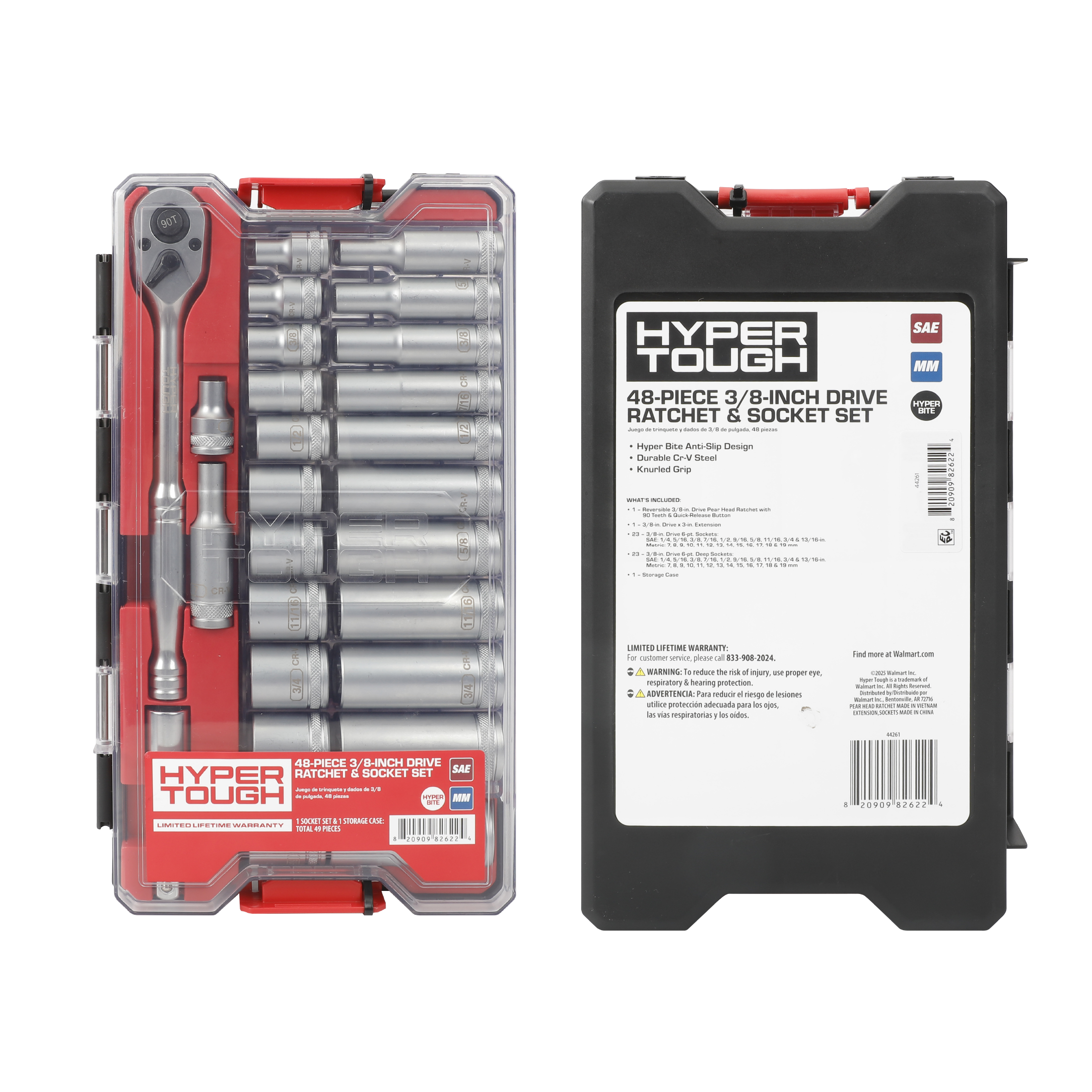 Hyper Tough 3/8 in Drive Ratchet and Socket Set, 48 Pieces photo 8