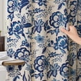 thumbnail image 4 of Blue Vintage Floral Shower Curtain, Toile Cottagecore Boho Shower Curtains for Bathroom, 72" x 72 ", 4 of 7