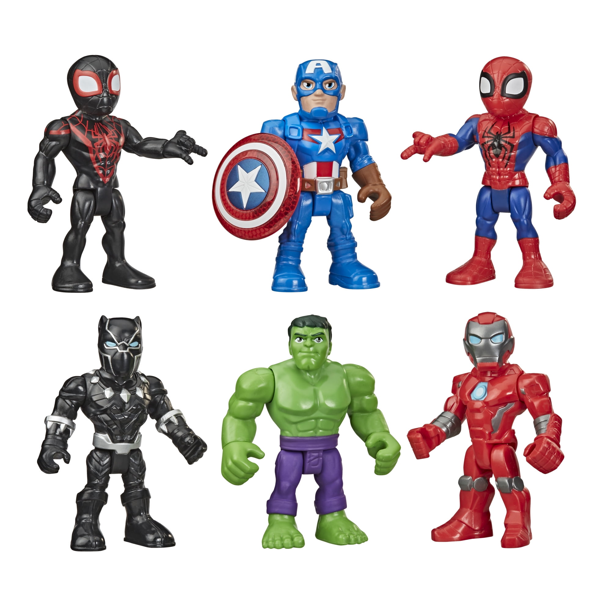 Includes Captain America Ages 3 and Up Super Hero Adventures Playskool Heroes Marvel 5-Inch Action Figure 5-Pack Spider-Man 5 Accessories