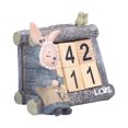 thumbnail image 3 of Adorno De Calendario De Conejo, Calendario De Cabaña De Conejito De Madera Compuesta Hermosa Resina Para Dormitorio Para Estudio Para Oficina Para Sala De Estar, 3 of 8