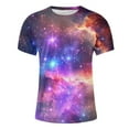 thumbnail image 5 of Idoravan Mens Shirts Casual Stylish Mens Shirts under $5.00 Men's Casual Sky Printed Round Neck Short Sleeved T-shirt Top, 5 of 5