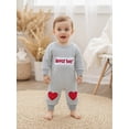 thumbnail image 6 of BemeyourBBs Newborn Valentines Day Outfit Baby Boys Girl Love Jumpsuit Long Sleeve Crewneck Striped Embroidery Romper Onepiece Clothes, 6 of 9