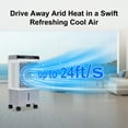 thumbnail image 4 of Uthfy Evaporative Air Cooler, Swamp Cooler with 5.3 Gallon Water Tank, 4 Ice Box, Remote, 12H Timer, 110°Oscillation, Portable Air Cooler Cooling Fan with 3 Speeds for Bedroom Home Office, 4 of 7
