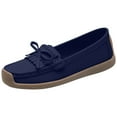 thumbnail image 2 of Viluyesy Loafers for Womens, Bow Tassel Soft Sole Non-Slip Casual Shallow Slip-On Flats Shoes Dark Blue, 2 of 3