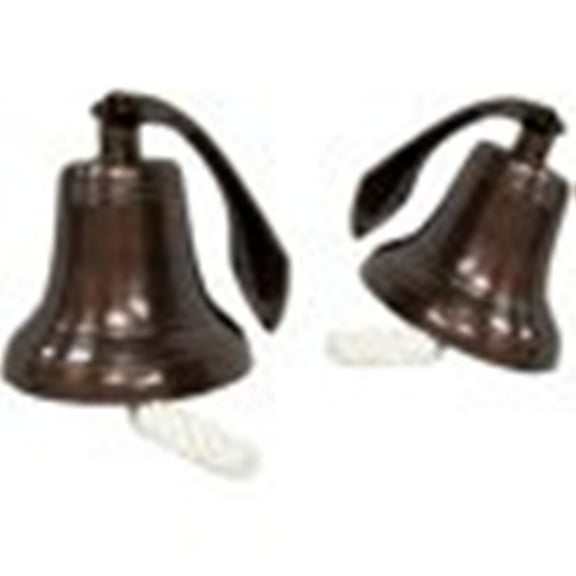 Thor Instruments 6" Dark Antique Brown Marine Maritime Ship Bell Wall Mountable Brass Bell Rustic Vintage Home Decor Gift