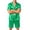 BOP49-Green, variant on Satin Pajamas For Men Silk Pjs Short Set 2 Piece Button Up Lightweight Lounge Sets Short Sleeve Sleepwear Green 4XL