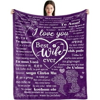 Gifts for Wife from Husband, I Love You 100 Languages Blanket Wife Birthday Gifts, Anniversary Wedding Gifts for Her, Valentines Day Christmas Birthday Gifts for Wife