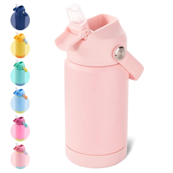 Botella de agua Kerilyn Kids de acero inoxidable con aislamiento de 350 ml, color rosa