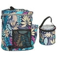 thumbnail image 2 of 2Pcs Storage Bag 600D Oxford Cloth Printing MultiPocket Hand Strap Cylinder Shape Package(Blue Leaves ), 2 of 8