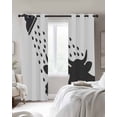 thumbnail image 3 of Cows Showering Blackout Curtains 39 Inches Long, Modern Abstract Art Funny Animals Thermal Insulated Black Out Curtains, Short Darkening Window Curtain Drapes for Cafe Bedroom 27.5"x39" 2 Panels, 3 of 9