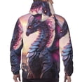 thumbnail image 7 of Pofeuu Dragon Print Mens Casual Hooded Collar Drawstring Hoodies Pullover Sweatshirts Casual Long Sleeve Shirts-3X-Large, 7 of 7