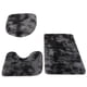 thumbnail image 1 of FloreceBien Alfombra de pelo largo teñida de felpa para inodoro, juego de tres piezas de almohadillas antideslizantes para pies, absorbente para baño, 1 of 5