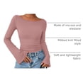 thumbnail image 4 of Top Corto de Manga Larga PRETTYGARDEN para Mujer en Rosa Polvoriento XS, 4 of 9
