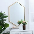 thumbnail image 3 of Metal frame hexagon mirror 24 inch in Brass, 3 of 5