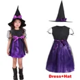 thumbnail image 3 of Disfraz de bruja morada para niñas, disfraz de Halloween, cosplay, Purim, carnaval, fiesta, vestido de princesa para niñas pequeñas, vestido de fiesta, 3 of 5
