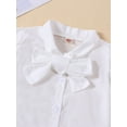 thumbnail image 6 of Wassery 2pcs Kids Girls Overalls Skirt Set Long Sleeve Button Shirt Tops Black Plaid Suspender Dress Sets 2T 3T 4T 5T 6T 7T Little Girls Summer Birthday Party Clothes, 6 of 9