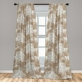 thumbnail image 4 of Ambesonne Nature Curtains, Rose Silhouettes Pattern Art, Pair of 28"x84", Pale Sepia and Brown, 4 of 5