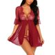 thumbnail image 3 of Gibobby Ropa interior mujer Conjuntos de Lencería Sexy para Mujer Brasier de Encaje Flores Sujetador Abierto Tanga G-String Thong Ropa Interior Pijama(Vino, G), 3 of 5