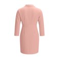 thumbnail image 4 of Vestido Largo de Manga Larga para Mujeres Moda Casual Cuello en V Plisado de Manga Larga Irregular Estilo Largo Vestido de Color Sólido, 4 of 9