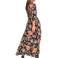 thumbnail image 3 of Aueoeo Fall dresses for women 2022, Fashion Casual Turndown Collar Dress Lantern Long Sleeve Women Printed Women's Dress Long Dresses, 3 of 8