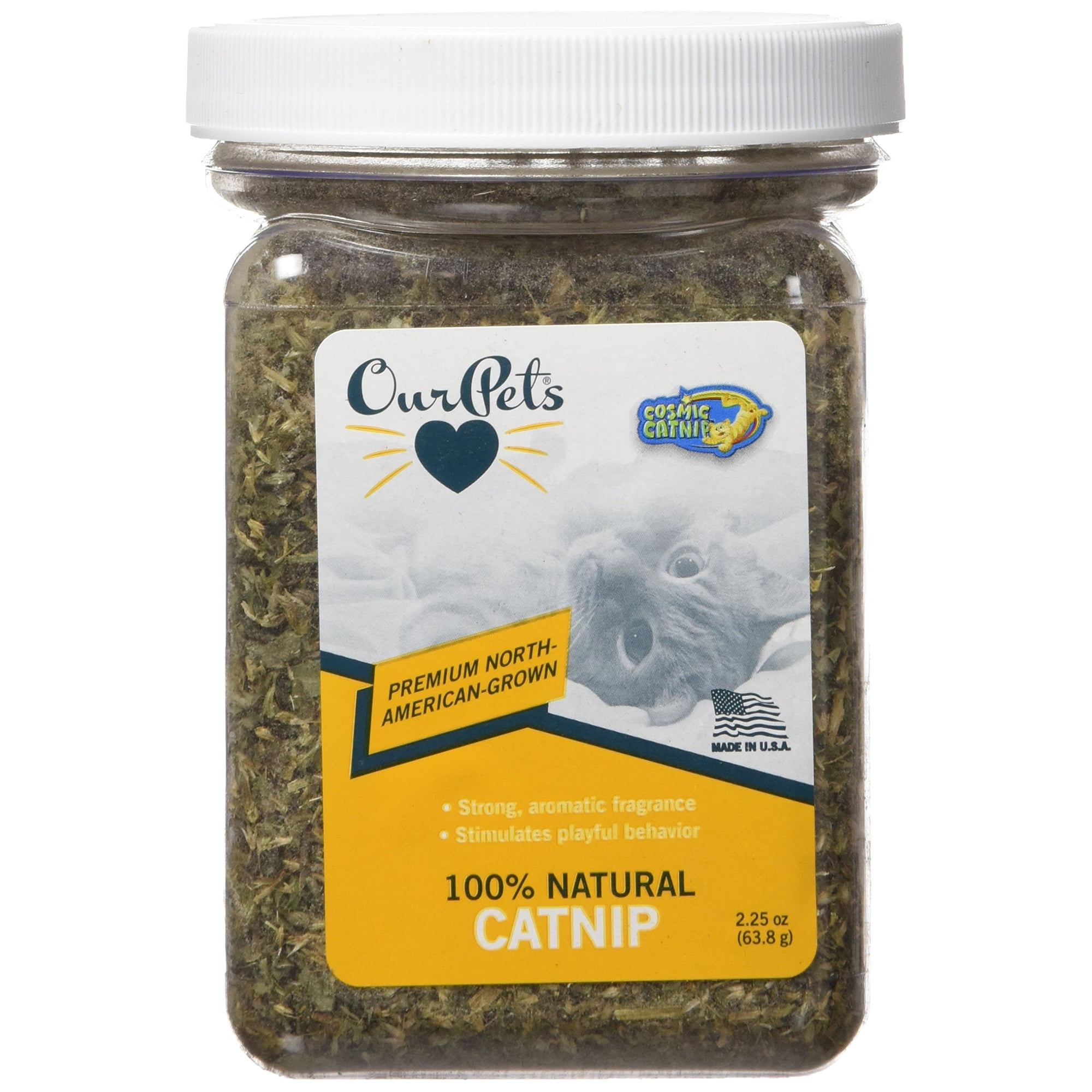 OurPets PREMIUM North-American Grown Catnip 2.25 oz Jar Cosmic Catnip for Cats