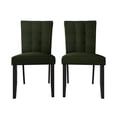 thumbnail image 3 of Castle Place Mid-Century Button Tufted Wooden Dining Chairs, Green, Set of 2, 3 of 7