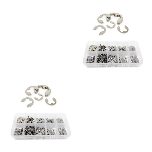 Maoww 580pcs Retaining Rings Convenient External Circlip Wear-resistant Snap Ring Hardware Assorted Kits for Washing Machine Sliver Sliver 2Set