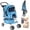 Blue, variant on XF XINFENG Pet Stroller, 4 Wheel Foldable Dog Cat Stroller for Small Medium Dogs & Cats, 33 lbs Capacity Jogger Stroller with Cup Holder & Storage Basket, Black