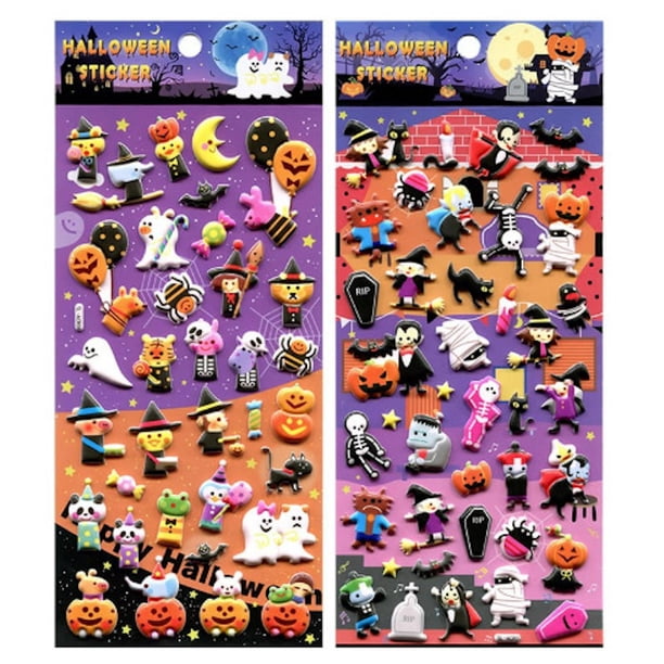 Adhesivo 3D con forma de burbuja hinchada para el día de Halloween, 9 x 19 cm, 2 hojas