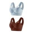 thumbnail image 1 of Yuyuzo 2 Pack Plus Size Womens Sport Bras Full Coverage Wireless Seamless Padded Lifting Push up Bras, 1 of 2
