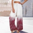 thumbnail image 2 of YUANGUANST Wide Leg Pants Woman Womens Wide Leg Palazzo Pants Boho Floral 2025 Summer Beach Culottes Flowy Casual Trousers For Vacation Office Slacks, 2 of 4