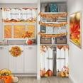 thumbnail image 6 of Fall Pumpkin Kitchen Window Curtains Valance and Tier Set 36 Inch, Happy Autumn Leaves 3 Piece Window Treatment Tiers for Living Room Bedroom Kitchen Decor Drapes, 6 of 6