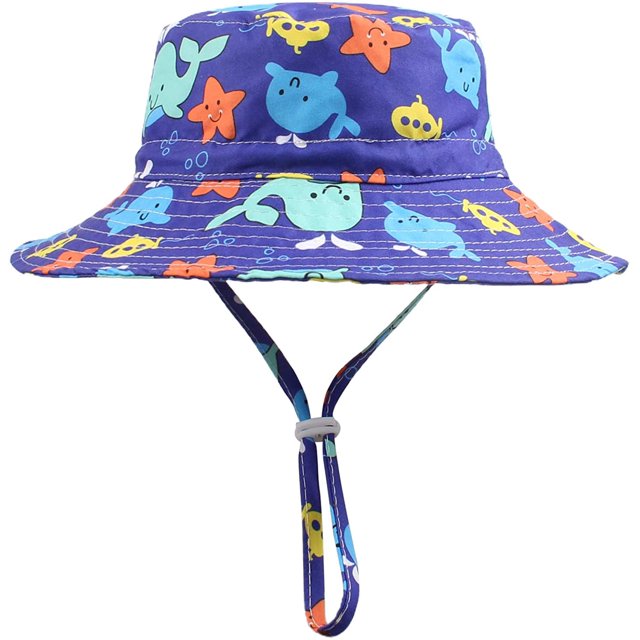 Chapeau de Soleil pour Fille Tout-Petit Chapeau de Plage Respirant Chapeau à Sangle de Menton Réglable 50+UPF
