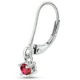 thumbnail image 3 of SuperJeweler 1/5 Carat Ruby Leverback Earrings In Sterling Silver, 1/2 Inch For Women, 3 of 6