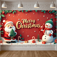 thumbnail image 6 of Festive Design Christmas Banner Holiday Decoration Santa Claus Snowman Christmas Tree for Holiday Celebration Indoor Party Decoration, 6 of 9