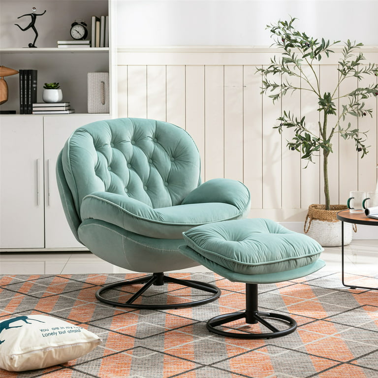 Swivel Accent Chair With Ottoman Set