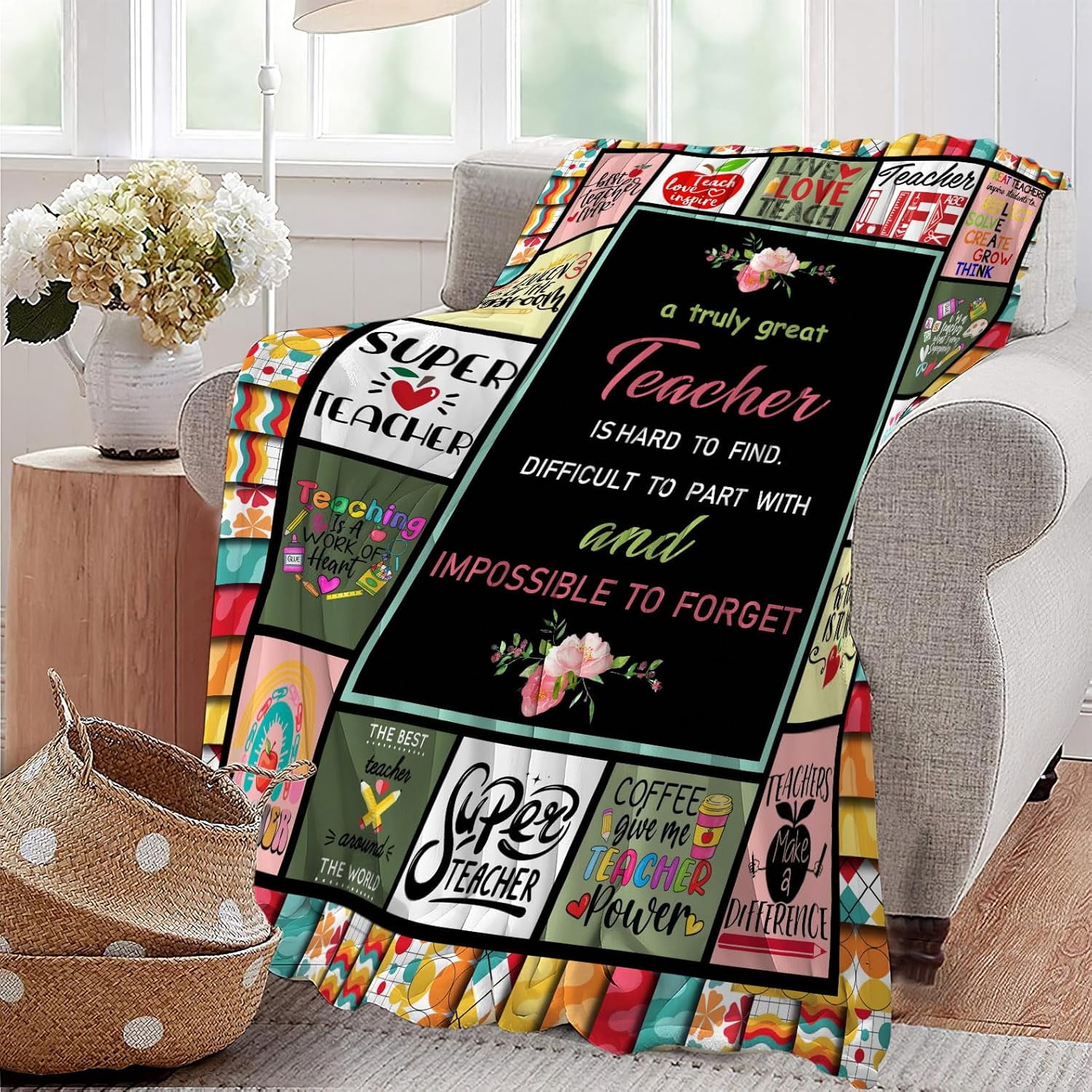Teacher Gifts for Women Men Teacher Blanket Ultra Soft Cozy Fleece Teachers Day Graduation Retirement Gift Throw Blankets Fuzzy Plush Bedding Blanket Teacher Appreciation Gifts 50"x40"