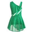 thumbnail image 4 of Haitryli Girls Christmas Santa Dance Dress Gymnastics Ballet Leotard Figure Ice Skating Bodysuit Green 4, 4 of 7