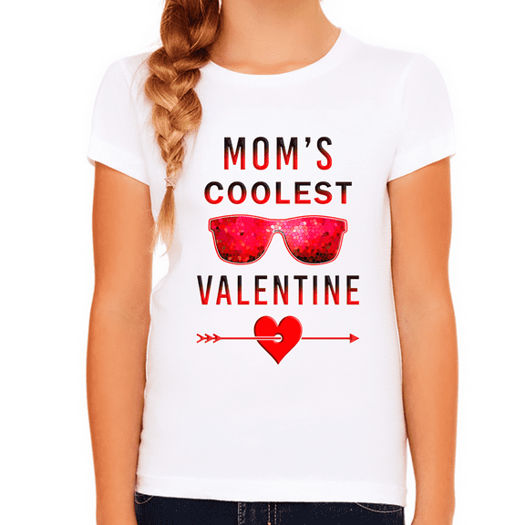 Girls Valentines Day Shirt - 2021 Valentines Day Shirts for Girls - Valentine Shirts for Kids - Mom's Coolest Valentine Shirt