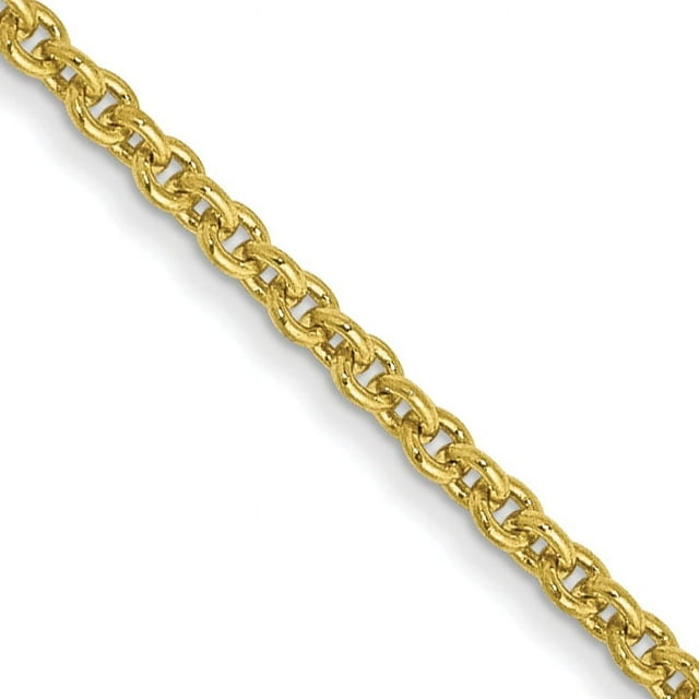 Collier Chaîne Câble Rond 1.4mm en Or Jaune 10k Pendentif Charme