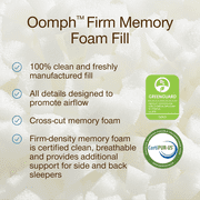 Coop Sleep Goods Original Memory Foam Pillow Refill, Firm Density- 1/2LB - Extra Oomph - GREENGUARD Gold and CertiPUR-US certified