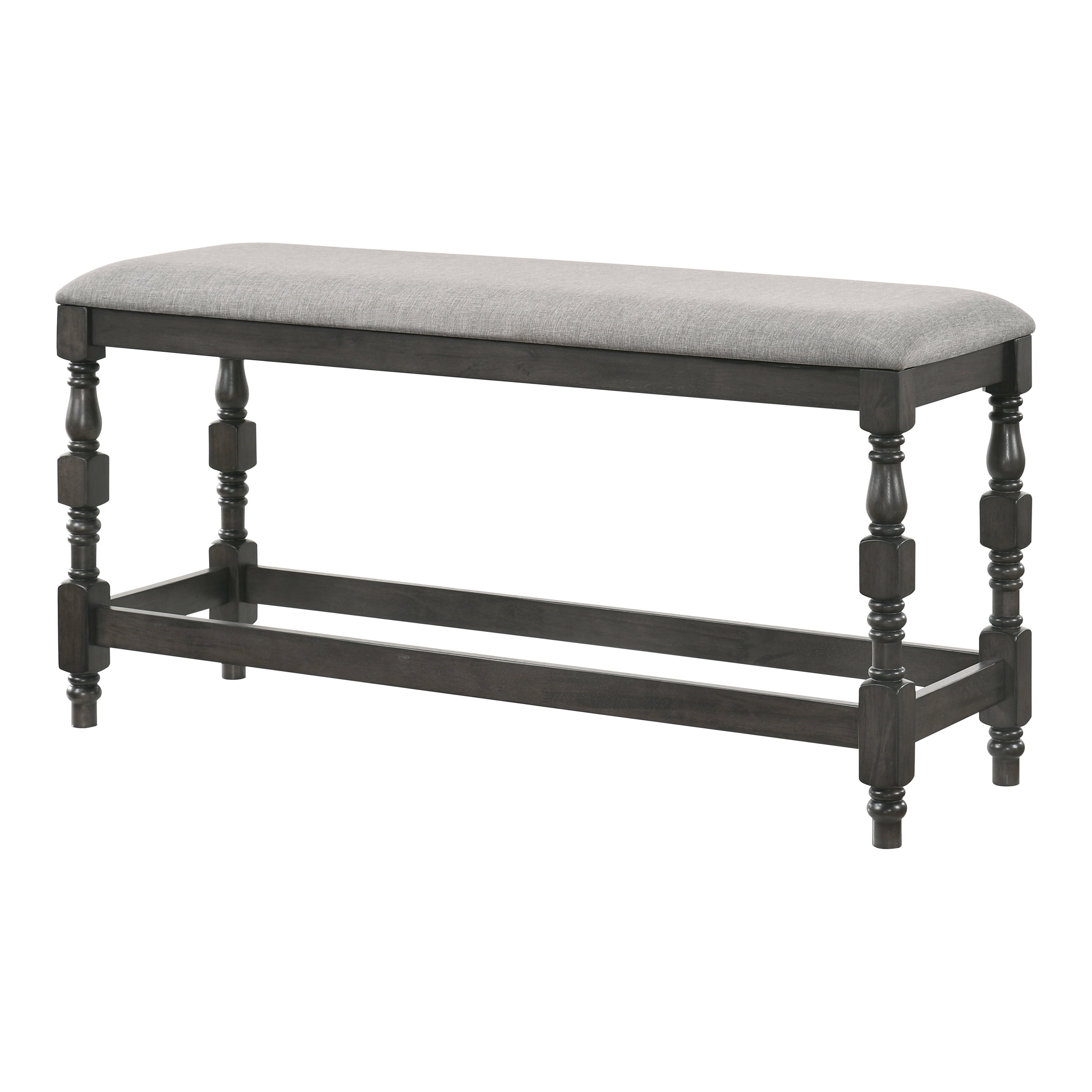 Furniture of America Yelle Padded Counter Height Bench, Gray