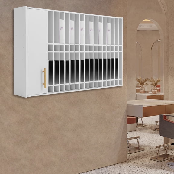 1 PCS 110*18*68cm/43.5*7*26.6*in Professional Hair Color Organizer Rack, Hair Color Tube Storage Cabinet, Wall Mounted Station for Display, Load Bearing Capacity: 50kg/110.23 lbs