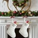 thumbnail image 5 of Calcetines navideños de seda blanca brillante, calcetines con letras de 23 cm, calcetines decorativos para chimenea, colgantes, 5 of 6