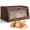 Brown Begonia, variant on Rustic Farmhouse Wooden Bread Box for Kitchen Countertop, Large Capacity Bread Storage Container, Decorative Bread Holder for Fresh Homemade Bread, Natural Wood Pantry Organizer
