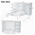 thumbnail image 4 of Twin Size Wood Murphy Bed with Bedside Shelves and Wardrobe, White for Bedroom, 4 of 20