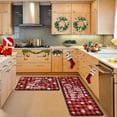 thumbnail image 3 of Buffalo Plaid Christmas Kitchen Decor - Red Truck Xmas Decorations for Bathroom,Floor,Living Room,Doorway 17"x30"+17"x47", 3 of 6