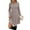 Khaki, variant on Long Sleeve Dress for Women Crew Neck Empire Waist Tunic Dress with Pockets